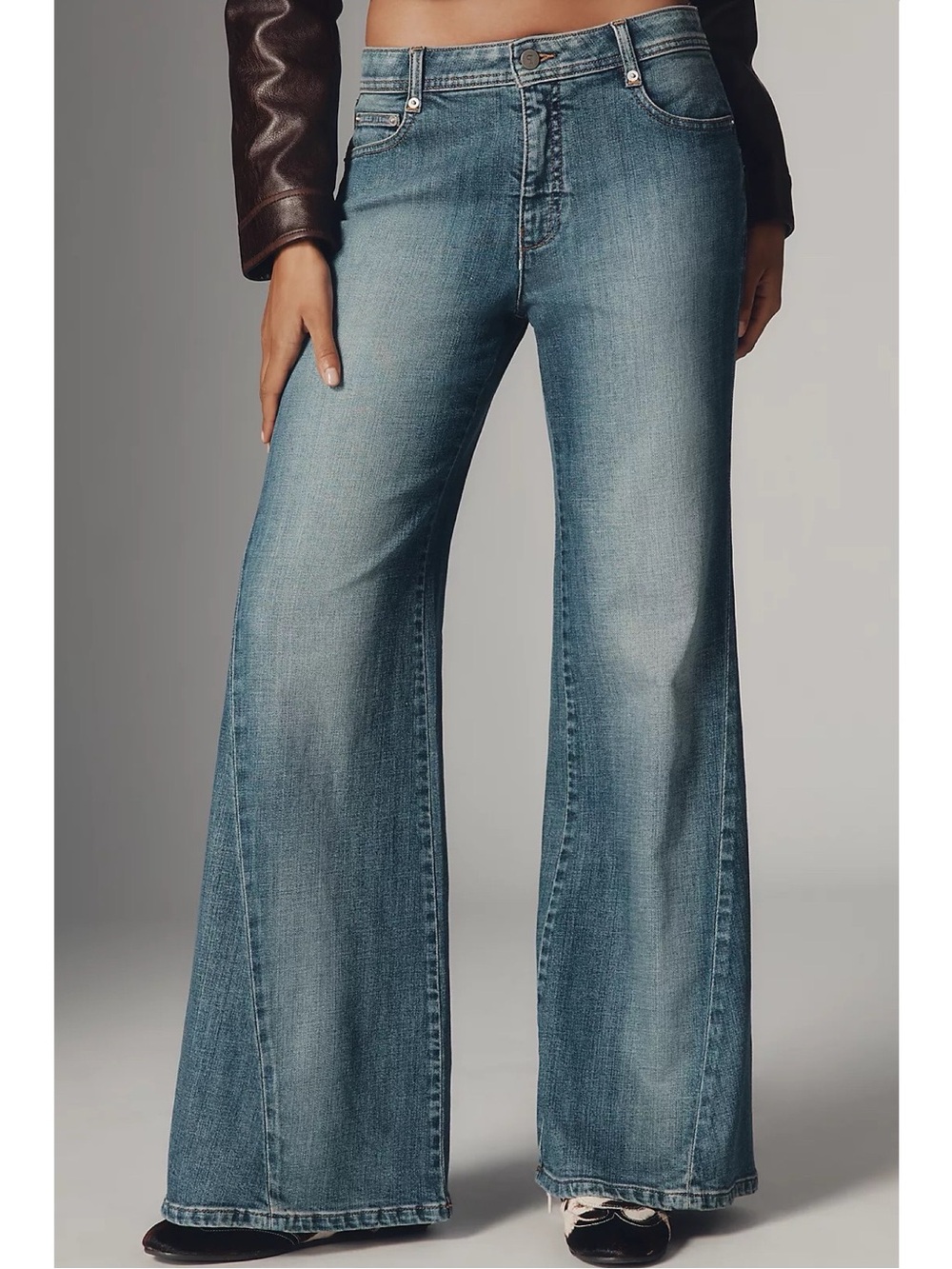 Anthropologie Pilcro Biker Mid Rise Flare Leg Jeans